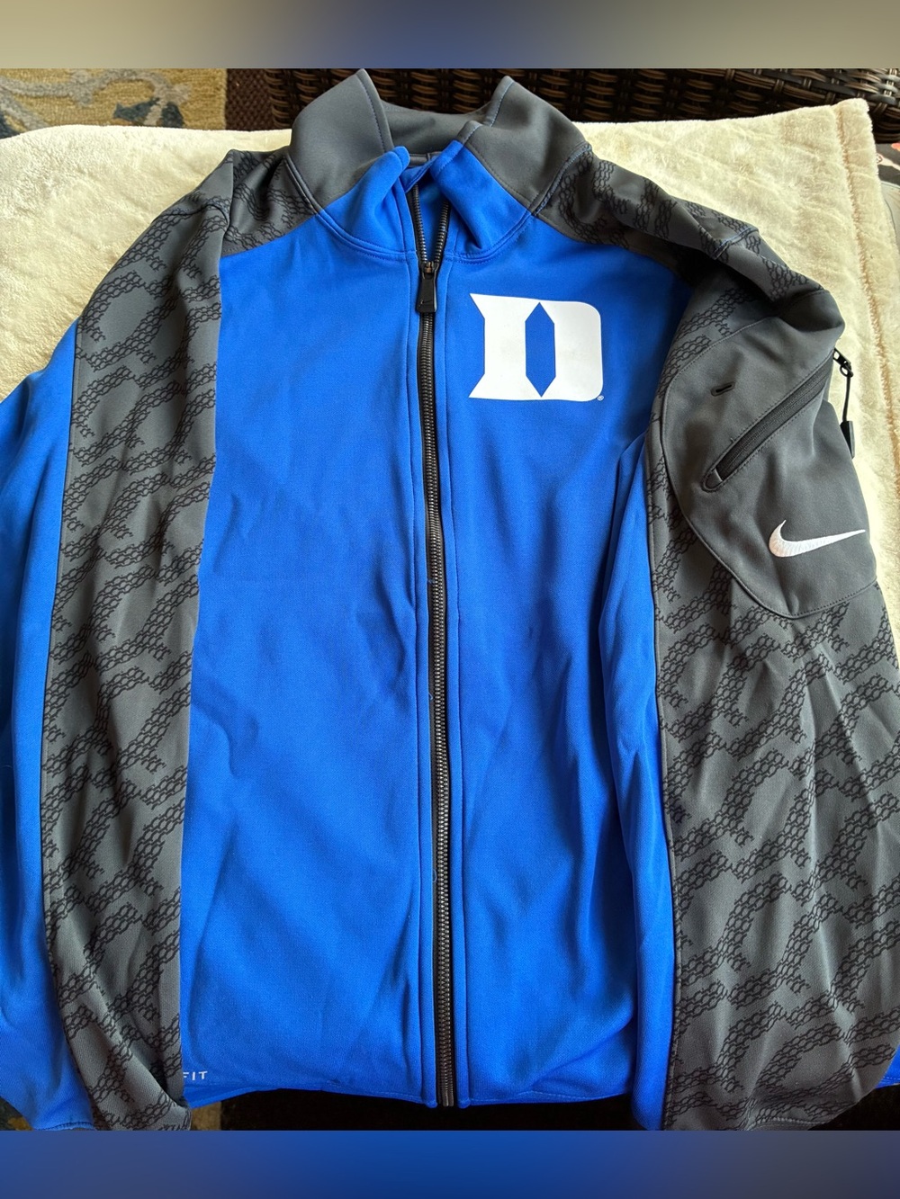 Nike Duke Blue Devils DRI-FIT Jacket Blue/Gray Full Zip Men’s Small